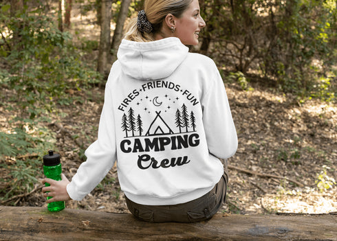 C & Win Sports Camping Crew Hoodie White / S - C & Win Sports
